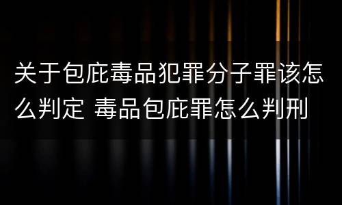关于包庇毒品犯罪分子罪该怎么判定 毒品包庇罪怎么判刑