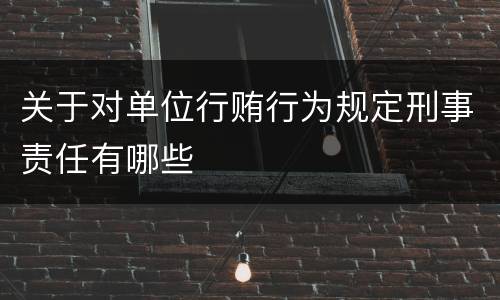 关于对单位行贿行为规定刑事责任有哪些