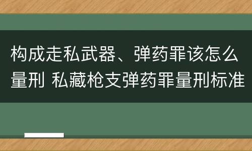 构成走私武器、弹药罪该怎么量刑 私藏枪支弹药罪量刑标准