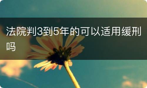法院判3到5年的可以适用缓刑吗