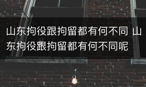 山东拘役跟拘留都有何不同 山东拘役跟拘留都有何不同呢