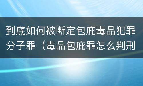 到底如何被断定包庇毒品犯罪分子罪（毒品包庇罪怎么判刑）
