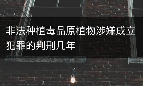 非法种植毒品原植物涉嫌成立犯罪的判刑几年