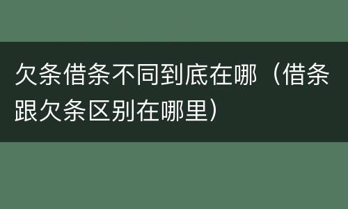 欠条借条不同到底在哪（借条跟欠条区别在哪里）