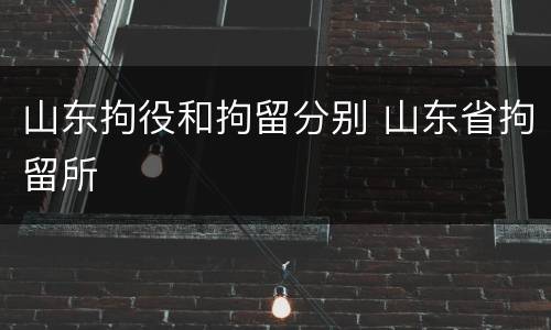 山东拘役和拘留分别 山东省拘留所