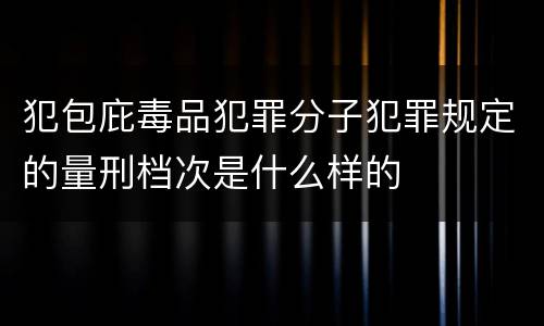 犯包庇毒品犯罪分子犯罪规定的量刑档次是什么样的