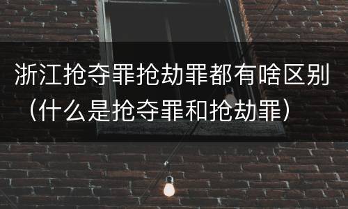 浙江抢夺罪抢劫罪都有啥区别（什么是抢夺罪和抢劫罪）