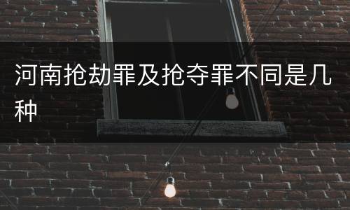 河南抢劫罪及抢夺罪不同是几种