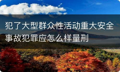 犯了大型群众性活动重大安全事故犯罪应怎么样量刑