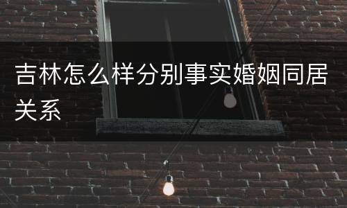 吉林怎么样分别事实婚姻同居关系