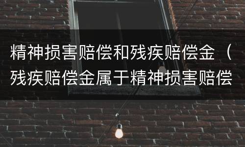 精神损害赔偿和残疾赔偿金（残疾赔偿金属于精神损害赔偿）