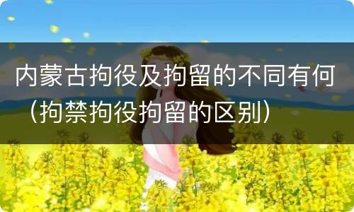 内蒙古拘役及拘留的不同有何（拘禁拘役拘留的区别）
