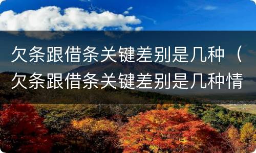 欠条跟借条关键差别是几种（欠条跟借条关键差别是几种情形）