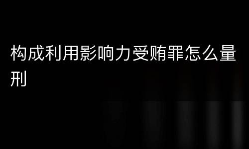 构成利用影响力受贿罪怎么量刑