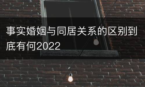 事实婚姻与同居关系的区别到底有何2022