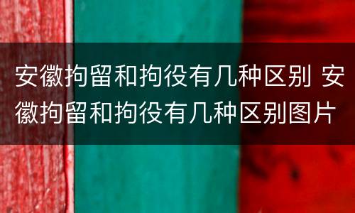 安徽拘留和拘役有几种区别 安徽拘留和拘役有几种区别图片