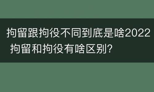 拘留跟拘役不同到底是啥2022 拘留和拘役有啥区别?