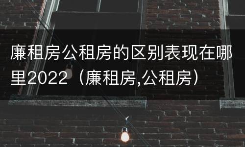 廉租房公租房的区别表现在哪里2022（廉租房,公租房）