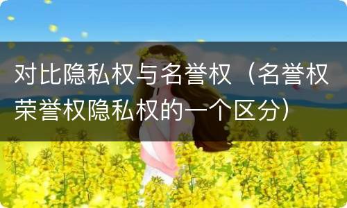 对比隐私权与名誉权（名誉权荣誉权隐私权的一个区分）
