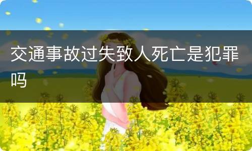 交通事故过失致人死亡是犯罪吗