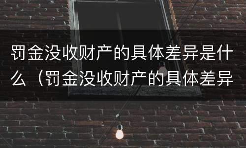 罚金没收财产的具体差异是什么（罚金没收财产的具体差异是什么）