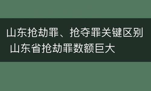 山东抢劫罪、抢夺罪关键区别 山东省抢劫罪数额巨大