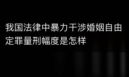 我国法律中暴力干涉婚姻自由定罪量刑幅度是怎样