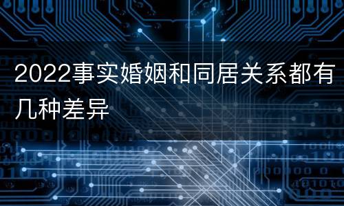 2022事实婚姻和同居关系都有几种差异