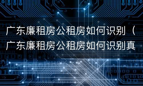 广东廉租房公租房如何识别（广东廉租房公租房如何识别真伪）