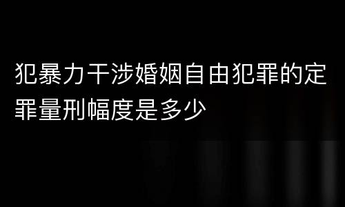 犯暴力干涉婚姻自由犯罪的定罪量刑幅度是多少