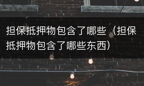 担保抵押物包含了哪些（担保抵押物包含了哪些东西）