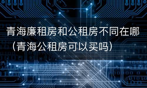 青海廉租房和公租房不同在哪（青海公租房可以买吗）