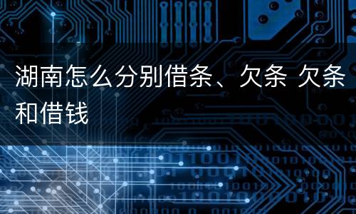 湖南怎么分别借条、欠条 欠条和借钱