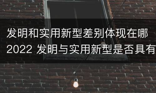 发明和实用新型差别体现在哪2022 发明与实用新型是否具有实用性