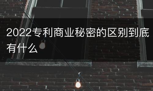2022专利商业秘密的区别到底有什么
