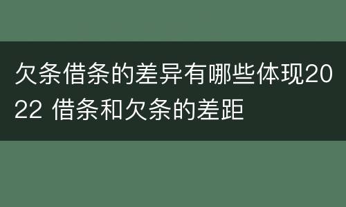 欠条借条的差异有哪些体现2022 借条和欠条的差距