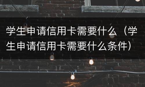 学生申请信用卡需要什么（学生申请信用卡需要什么条件）