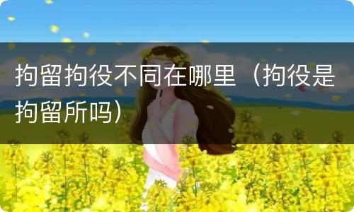 拘留拘役不同在哪里（拘役是拘留所吗）