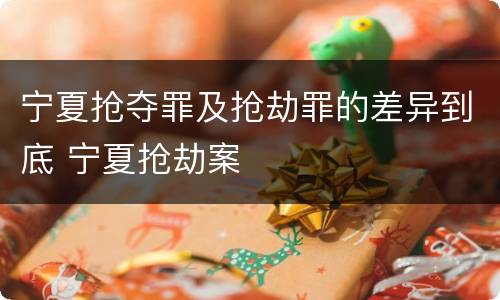 宁夏抢夺罪及抢劫罪的差异到底 宁夏抢劫案