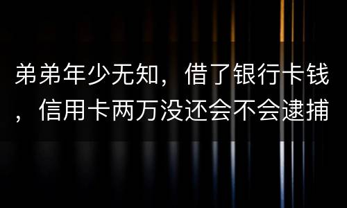 弟弟年少无知，借了银行卡钱，信用卡两万没还会不会逮捕