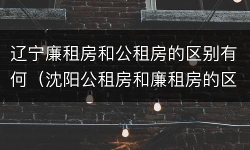辽宁廉租房和公租房的区别有何（沈阳公租房和廉租房的区别）
