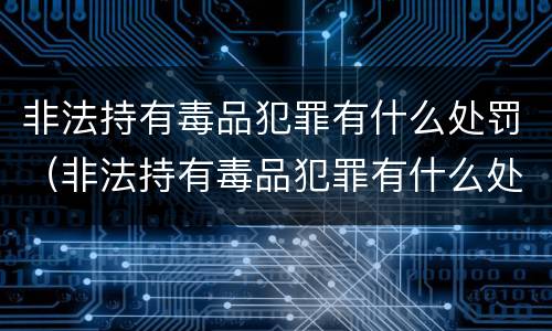非法持有毒品犯罪有什么处罚（非法持有毒品犯罪有什么处罚标准）