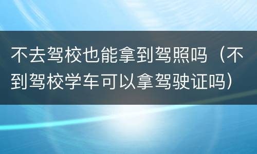 不去驾校也能拿到驾照吗（不到驾校学车可以拿驾驶证吗）