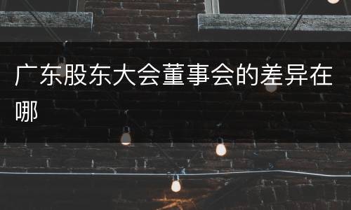 广东股东大会董事会的差异在哪