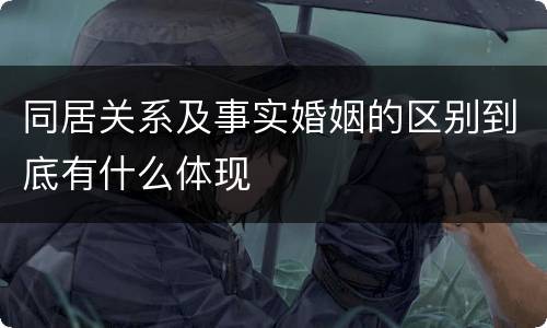 同居关系及事实婚姻的区别到底有什么体现