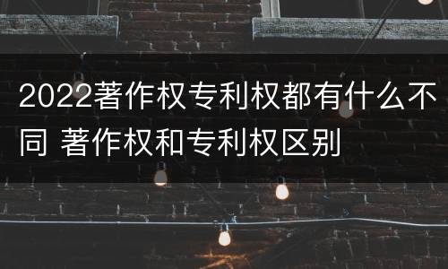 2022著作权专利权都有什么不同 著作权和专利权区别