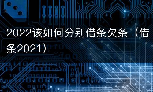 2022该如何分别借条欠条（借条2021）