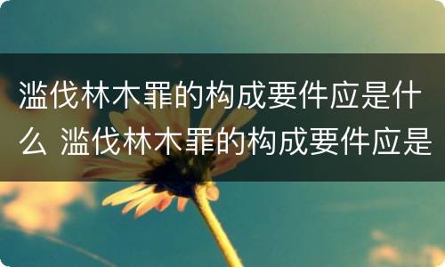 滥伐林木罪的构成要件应是什么 滥伐林木罪的构成要件应是什么内容