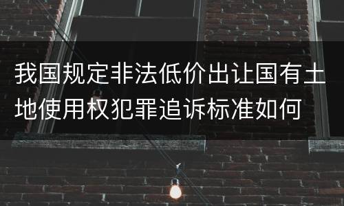 我国规定非法低价出让国有土地使用权犯罪追诉标准如何