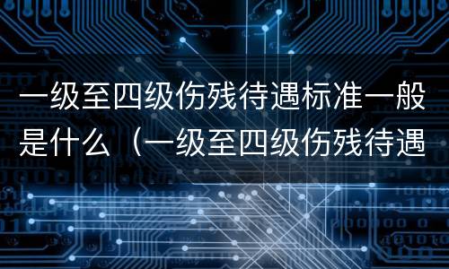一级至四级伤残待遇标准一般是什么（一级至四级伤残待遇标准一般是什么意思）